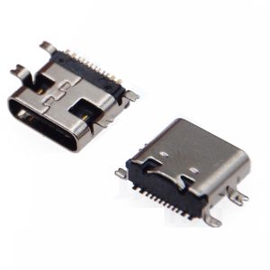 Connecteur femelle Type-C 16 broches USB 3.1 Gen1 avec 4 patins de fixation, montage SMT ou DIP pour charge rapide 5A - Product Image 2