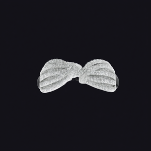 Bague de cocktail plaquée or blanc, avec micro pavé de zircone cubique de laboratoire, design nœud papillon, pour femmes, bijoux de mariage, F1563 - Product Image 2