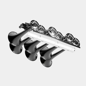 6 Musical Air Horn-12V 130dB para 3,0 (20 Melodías) 6 Trompetas Aluminio Universal Marine Fit - Product Image 3