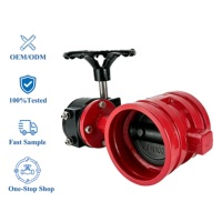 Katup Kupu-kupu Besi Daktail 16 Bar dengan Dudukan Lunak, Dioperasikan Gearbox, Diameter 10 Inci, Berlapis Epoxy untuk Air Dingin