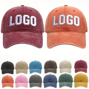 Casquette de baseball 6 panneaux vierge effet vieilli 2026, personnalisable avec broderie de logo, style rétro vintage en coton, casquette de papa, casquette de sport, Gorras - Product Image 1