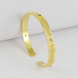 Beautiful Design Sterling <b>Silver</b> Gold Plated Trendy <b>Beaded</b> Tourmaline Charm <b>Bracelet</b> for Women Engagement Gift Party Occasion - Product Image 2