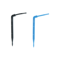Goutteurs coudés bleus/noirs de 1/8 pouce, 1000 par sac ; pour l'irrigation des pots de jardin avec tuyau de 3/5 mm ; goutteurs coudés pour irrigation goutte à goutte