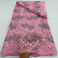 9291 Bordir Guipure Katun Renda Prancis 100% Katun Tekstil Ramah Lingkungan 5 Yard Kain Renda Afrika Berkualitas Tinggi untuk Gaun