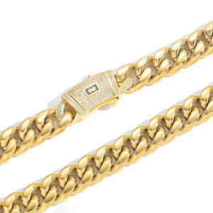 <span class=keywords><strong>Cadena</strong></span> Cubana <span class=keywords><strong>de</strong></span> Acero Inoxidable Estilo Mónaco <span class=keywords><strong>de</strong></span> 6mm-14mm, Chapada en <span class=keywords><strong>Oro</strong></span> <span class=keywords><strong>de</strong></span> 14K, Joyería Hip Hop <span class=keywords><strong>para</strong></span> Hombres <span class=keywords><strong>y</strong></span> Mujeres - Product Image 4