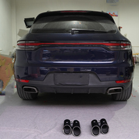 Pipa knalpot baja tahan karat ekor ujung untuk porsche Macan 2.0T 2019-2024 ditingkatkan dengan empat keluaran tenggorokan