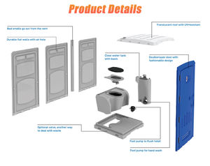 Toilettes préfabriquées économiques et durables, unité de toilettes mobiles de luxe, toilettes portables pour événements, camping - Product Image 6