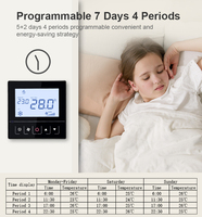 Thermostat numérique programmable filaire réglable pour le refroidissement et le chauffage de la maison, Bandary Custom 24V 5A 0-10 sorties, 2 tuyaux
