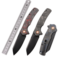 Couteau léger en fibre de carbone, acier D2, couteau de poche tranchant, couteau pliant tactique EDC de qualité supérieure, haute dureté, pour la chasse et la survie