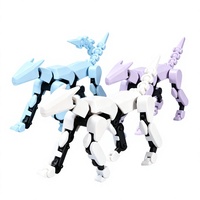 Figur Aksi Robot Anjing Plastik Cetak 3D yang Dapat Digerakkan, Rakitan DIY, Figur Mini, Model Koleksi Meja, Mainan Baru