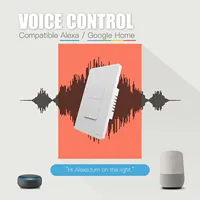 Interrupteur intelligent Wi-Fi MOES Tuya, interrupteur mural à bouton-poussoir unipolaire US, compatible avec Alexa Google Home, fil neutre requis