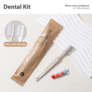 Kit d'articles de toilette jetables écologiques pour hôtel, personnalisable, biodégradable, pour voyage, comprenant un kit dentaire, un kit de rasage, des cotons-tiges portables - Product Image 2