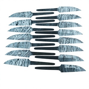 Cuchillo de Bolsillo con Hoja de Acero de Damasco Hecha a Mano, Mango de Acero de Damasco, para Caza, Uso Industrial y al Aire Libre, Alta Calidad, 58HRC - Product Image 1
