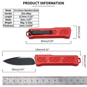 <span class=keywords><strong>Couteau</strong></span> tactique EDC portable mini en gros, lame avant 7CR13MOV en acier inoxydable, manche en alliage de zinc, <span class=keywords><strong>couteau</strong></span> de poche utilitaire EDC pour l'extérieur - Product Image 2
