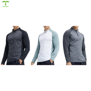 T-shirt a compressione da <span class=keywords><strong>uomo</strong></span> personalizzabile con logo, ad asciugatura rapida, a <span class=keywords><strong>manica</strong></span> lunga, per sport all'aperto, allenamento, con <span class=keywords><strong>mezza</strong></span> zip - Product Image 6