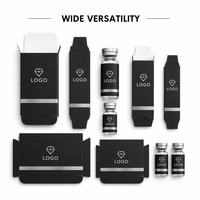Kotak Kosmetik yang Dapat Disesuaikan Botol Peptida Kotak Kertas Hologram Mengkilap 3ml 5ml Wadah Kemasan Vial Pepti dengan Label