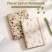 Carnet à spirale floral de haute qualité avec couverture épaisse pour étudiants, format A5, personnalisable