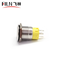 FLIN 19mm IP67 Interrupteur à bouton-poussoir résistant aux intempéries UL/CQC pour interrupteur marche/arrêt de voiture à profil bas certifié en métal en acier inoxydable