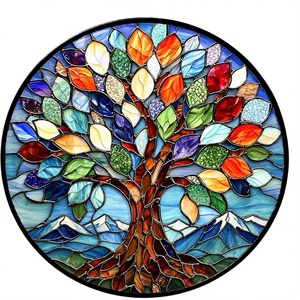 Attrape-soleil coloré à suspendre à la fenêtre, motif arbre de vie, vert, cadeau d'anniversaire pour femmes, hommes, épouse, <span class=keywords><strong>tante</strong></span>, maman - Product Image 1