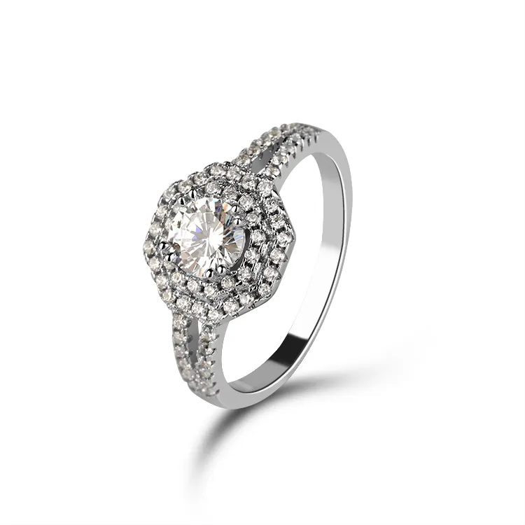 New Design 925 Sterling Silver Ring Korean Fashion Shining Zircon Woman Wedding Ring