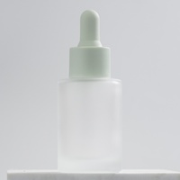 Flacon compte-gouttes en verre dépoli à épaule plate pour huiles essentielles, sérums et essences, 30ml 50ml, en stock, flacon de sous-conditionnement
