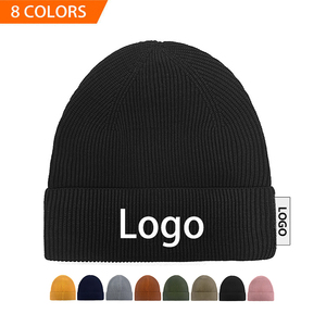 Wholesale <strong>Warm</strong> <strong>Hat</strong> Manufacturer Custom Logo Embroidery Unisex Winter Blank Plain Knitted Beanie Cap Beanie <strong>Hats</strong> with Custom Logo - Product Image 1