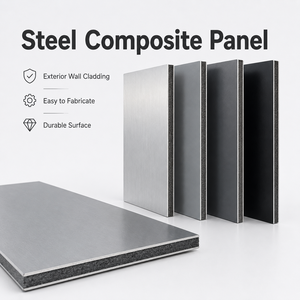 Panneau composite en acier coloré avec revêtement PE personnalisé, installation rapide, isolé pour mur de bâtiment préfabriqué - Product Image 4
