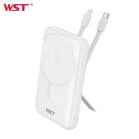 Nouvelle Tendance 2025 : Batteries Externes Portables WST 10000mAh à Charge Rapide Magnétique Sans Fil 15W et PD20W pour l'Extérieur (Vente en Gros)