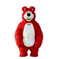 Costume de mascotte d'ours en peluche moelleux, tenue intégrale pour événements, fêtes, carnavals, promotions, publicité et spectacles
