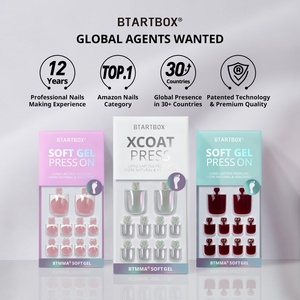 BTArtbox Kit de <span class=keywords><strong>faux</strong></span> ongles d'orteils en <span class=keywords><strong>gel</strong></span> souple carrés, 30 pièces, style French, à presser, vente en gros - Product Image 6