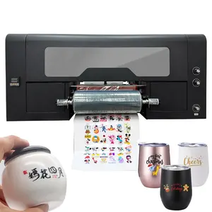 Low Cost 2 in 1 metallic foil direct newest printing solution gold color printing transfer film UV DTF printer CMYK W and V
