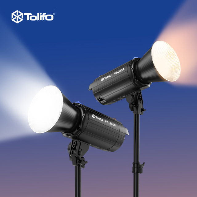 Tolifo COB LED Studio 120W 200W LED Continuous Video Light Professional Bi Color FS-120B FS-200B Photography Lighting