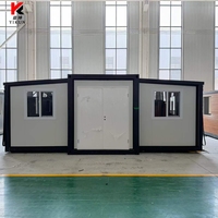 Maison conteneur préfabriquée de luxe extensible 2, 3, 4, 5 chambres à vendre, résistante aux ouragans, maison mobile prête à l'emploi avec cuisine