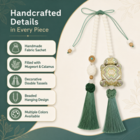 Vente chaude usine : Sachet brodé tissé à la main, remplissage aux herbes, cinq éléments, multicolore, style chinois, pendentif de sac