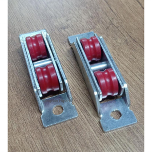 Nhà Máy Giá uPVC đôi Swing Con lăn nhôm có thể điều chỉnh con lăn bánh xe đôi với rãnh ròng rọc cho cửa sổ trượt uPVC - Product Image 1