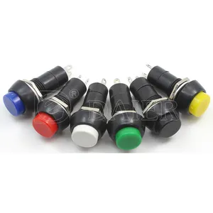 PBS-11A PBS-11B Push Button Switch ON-OFF/ OFF-(ON) Round Push Button 12MM Size Mounting Hole with 2PIN Red Green Yellow Blue