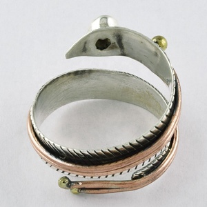 Bague réglable en quartz fumé à triple tons en argent sterling 925, bijoux fins faits à la main, vente en gros, anniversaire de mariage unisexe - Product Image 4