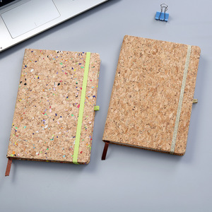 Eco-Friendly A5 Hardcover <strong>Notebook</strong> Journal with 100 Recycled <strong>Lined</strong> Pages Loose-Leaf Spiral Binding Wood Cover Cork Fabric Gift - Product Image 1