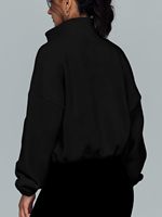 S-XXL Damen mantel Herbst Reiß verschluss Extra großes Sweatshirt Bequeme Freizeit jacke Langarm-Samt pullover