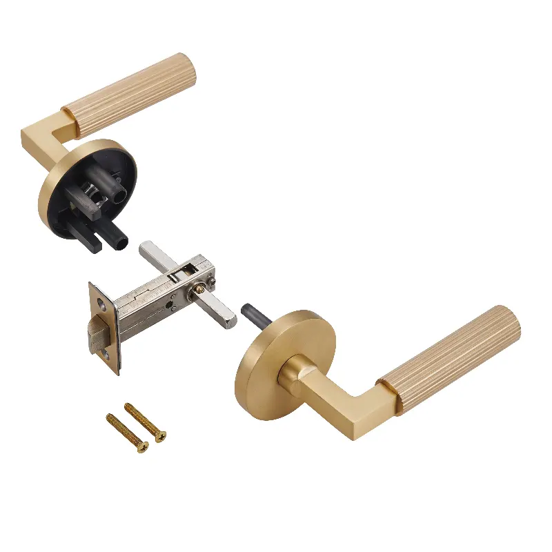 Luxury Contemporary design lever lock for interior doors  high quality zinc alloy door handle lock with 60 fixed latch