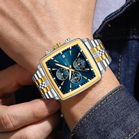 Montre de luxe pour homme VA VA VOOM, chronographe, cadran carré, unique, lumineuse, étanche, montre-bracelet pour homme, Montre De Luxe Homme