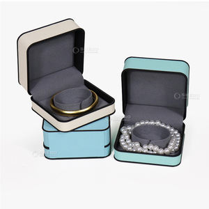 Hot Selling Square PU Leather Custom LOGO Jewelry <b>Box</b> Wedding Ring <b>Earrings</b> Jewelry Package <b>Box</b> - Product Image 1