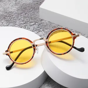 Заводская Оптовая Продажа Модные металлические UV400 небольшой размер Овальные Солнцезащитные очки 2024