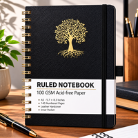 Carnet de notes professionnel en stock, estampage à chaud doré, format A5, carnet de réunion épaissi, direct usine