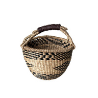 Panier de rangement multifonctionnel en jonc de mer tressé à la main, léger, écologique et coloré pour salle de bain, salon, jardin