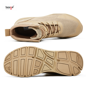 Botas Tácticas Hanagal, Botas de Combate de Cuero Genuino, Zapatos de Caza, Zapatos de Exterior para <span class=keywords><strong>Hombre</strong></span>, <span class=keywords><strong>Arena</strong></span>/Negro, OEM ODM - Product Image 4