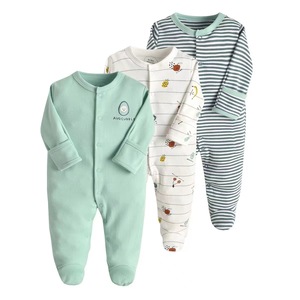 Vente en gros usine/OEM : Combinaison bébé printemps, vêtements pour enfants à manches longues, grenouillère, coffret cadeau bébé trois pièces en coton - Product Image 4
