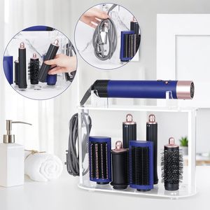 Soporte de Almacenamiento Rectangular de Acrílico para <span class=keywords><strong>Accesorios</strong></span> de Estilizador <span class=keywords><strong>Airwrap</strong></span>, Organizador de Cables de 6 Orificios para Baño y Hogar - Product Image 4