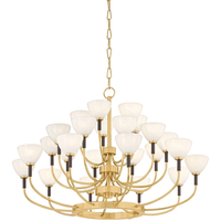 Lustre en verre moderne de luxe, luminaire suspendu au design tendance, lampe de plafond en métal, éclairage suspendu, décoration intérieure