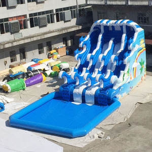 Estate vendita calda per bambini commerciale a buon mercato scivolo gonfiabile con piscina mare mondo terra gonfiabile parco acquatico - Product Image 1